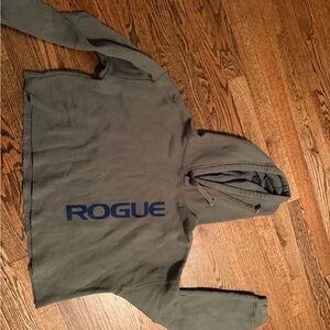 Rogue Dark Olive Pullover Hoodie with White Logo